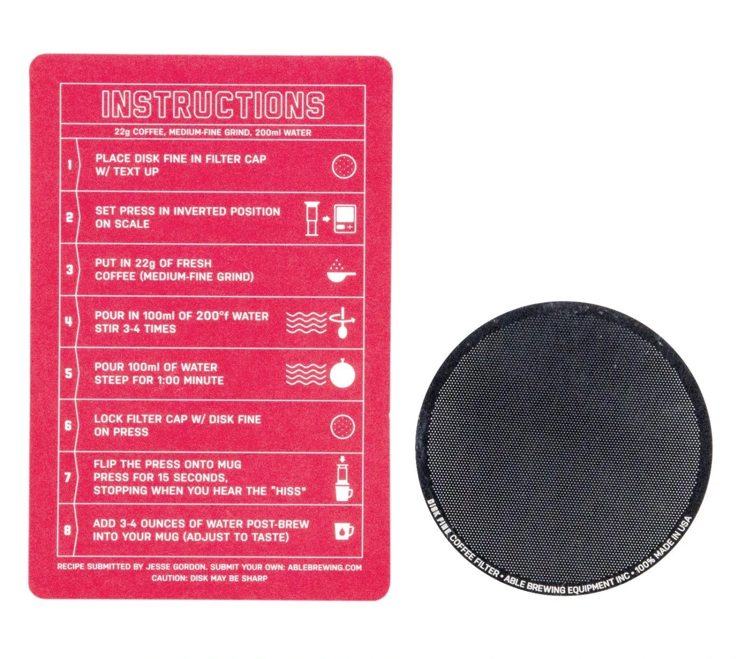 Able DISK Aeropress Coffee Filter Able DISK Aeropress Coffee Filter